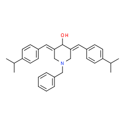 ChemSpider 2D Image | (3E,5E)-1-Benzyl-3,5-bis(4-isopropylbenzylidene)-4-piperidinol | C32H37NO