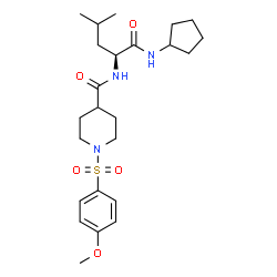 ChemSpider 2D Image | N-Cyclopentyl-N~2~-({1-[(4-methoxyphenyl)sulfonyl]-4-piperidinyl}carbonyl)-L-leucinamide | C24H37N3O5S