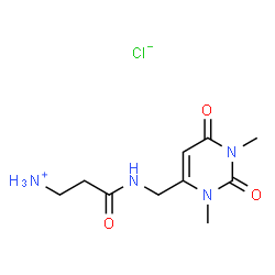 ChemSpider 2D Image | 3-{[(1,3-Dimethyl-2,6-dioxo-1,2,3,6-tetrahydro-4-pyrimidinyl)methyl]amino}-3-oxo-1-propanaminium chloride | C10H17ClN4O3