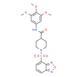 ChemSpider 2D Image | 1-(2,1,3-Benzoxadiazol-4-ylsulfonyl)-N-(3,4,5-trimethoxyphenyl)-4-piperidinecarboxamide | C21H24N4O7S