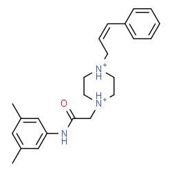 ChemSpider 2D Image | 1-{2-[(3,5-Dimethylphenyl)amino]-2-oxoethyl}-4-[(2Z)-3-phenyl-2-propen-1-yl]piperazinediium | C23H31N3O
