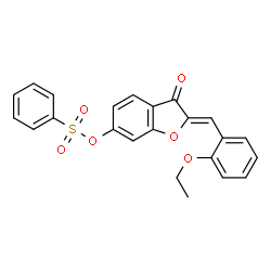 ChemSpider 2D Image | (2Z)-2-(2-Ethoxybenzylidene)-3-oxo-2,3-dihydro-1-benzofuran-6-yl benzenesulfonate | C23H18O6S