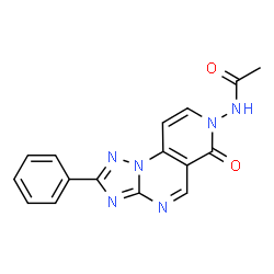 ChemSpider 2D Image | N-(6-Oxo-2-phenylpyrido[3,4-e][1,2,4]triazolo[1,5-a]pyrimidin-7(6H)-yl)acetamide | C16H12N6O2