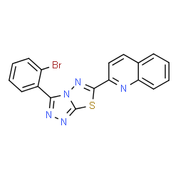 ChemSpider 2D Image | 2-[3-(2-Bromophenyl)[1,2,4]triazolo[3,4-b][1,3,4]thiadiazol-6-yl]quinoline | C18H10BrN5S