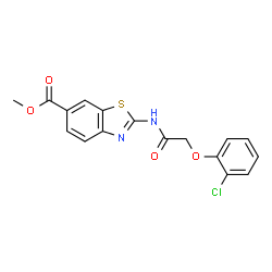 ChemSpider 2D Image | Methyl 2-{[(2-chlorophenoxy)acetyl]amino}-1,3-benzothiazole-6-carboxylate | C17H13ClN2O4S