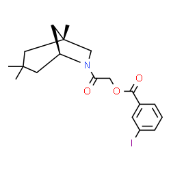 ChemSpider 2D Image | 2-Oxo-2-[(1R,5S)-1,3,3-trimethyl-6-azabicyclo[3.2.1]oct-6-yl]ethyl 3-iodobenzoate | C19H24INO3