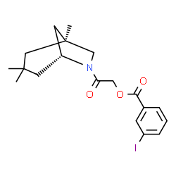 ChemSpider 2D Image | 2-Oxo-2-[(1S,5R)-1,3,3-trimethyl-6-azabicyclo[3.2.1]oct-6-yl]ethyl 3-iodobenzoate | C19H24INO3