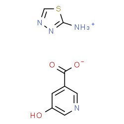 ChemSpider 2D Image | 1,3,4-Thiadiazol-2-aminium 5-hydroxynicotinate | C8H8N4O3S