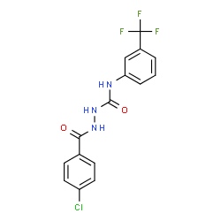 ChemSpider 2D Image | 2-(4-Chlorobenzoyl)-N-[3-(trifluoromethyl)phenyl]hydrazinecarboxamide | C15H11ClF3N3O2