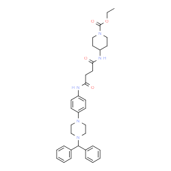 ChemSpider 2D Image | Ethyl 4-{[4-({4-[4-(diphenylmethyl)-1-piperazinyl]phenyl}amino)-4-oxobutanoyl]amino}-1-piperidinecarboxylate | C35H43N5O4
