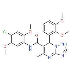 ChemSpider 2D Image | N-(4-Chloro-2,5-dimethoxyphenyl)-7-(2,3-dimethoxyphenyl)-5-methyl-1,7-dihydro[1,2,4]triazolo[1,5-a]pyrimidine-6-carboxamide | C23H24ClN5O5
