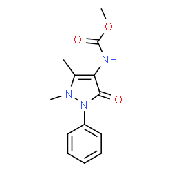 ChemSpider 2D Image | Methyl (1,5-dimethyl-3-oxo-2-phenyl-2,3-dihydro-1H-pyrazol-4-yl)carbamate | C13H15N3O3