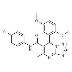 ChemSpider 2D Image | N-(4-Chlorophenyl)-7-(2,5-dimethoxyphenyl)-5-methyl-1,7-dihydro[1,2,4]triazolo[1,5-a]pyrimidine-6-carboxamide | C21H20ClN5O3