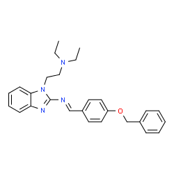 ChemSpider 2D Image | 2-(2-{(E)-[4-(Benzyloxy)benzylidene]amino}-1H-benzimidazol-1-yl)-N,N-diethylethanamine | C27H30N4O