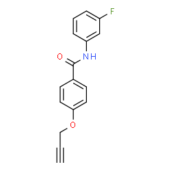 ChemSpider 2D Image | N-(3-Fluorophenyl)-4-(2-propyn-1-yloxy)benzamide | C16H12FNO2