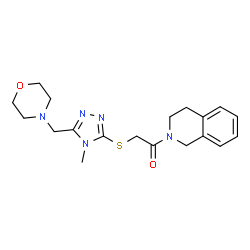 ChemSpider 2D Image | 1-(3,4-Dihydro-2(1H)-isoquinolinyl)-2-{[4-methyl-5-(4-morpholinylmethyl)-4H-1,2,4-triazol-3-yl]sulfanyl}ethanone | C19H25N5O2S