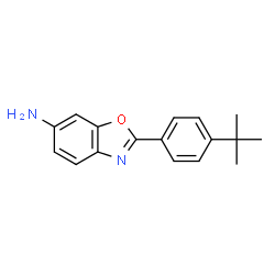 ChemSpider 2D Image | 2-[4-(2-Methyl-2-propanyl)phenyl]-1,3-benzoxazol-6-amine | C17H18N2O