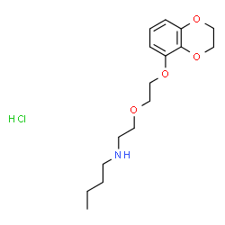 ChemSpider 2D Image | N-{2-[2-(2,3-Dihydro-1,4-benzodioxin-5-yloxy)ethoxy]ethyl}-1-butanamine hydrochloride (1:1) | C16H26ClNO4
