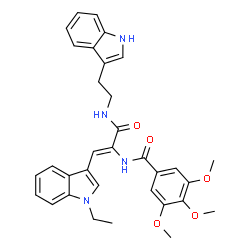 ChemSpider 2D Image | N-[(1Z)-1-(1-Ethyl-1H-indol-3-yl)-3-{[2-(1H-indol-3-yl)ethyl]amino}-3-oxo-1-propen-2-yl]-3,4,5-trimethoxybenzamide | C33H34N4O5