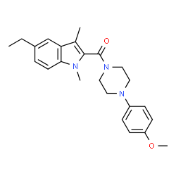 ChemSpider 2D Image | (5-Ethyl-1,3-dimethyl-1H-indol-2-yl)[4-(4-methoxyphenyl)-1-piperazinyl]methanone | C24H29N3O2