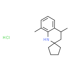 ChemSpider 2D Image | 4',8'-Dimethyl-3',4'-dihydro-1'H-spiro[cyclopentane-1,2'-quinoline] hydrochloride (1:1) | C15H22ClN