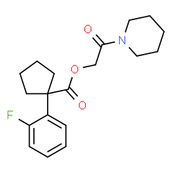 ChemSpider 2D Image | 2-Oxo-2-(1-piperidinyl)ethyl 1-(2-fluorophenyl)cyclopentanecarboxylate | C19H24FNO3