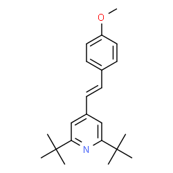 ChemSpider 2D Image | 2,6-Di-tert-butyl-4-[(E)-2-(4-methoxyphenyl)vinyl]pyridine | C22H29NO
