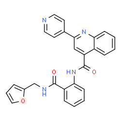 ChemSpider 2D Image | N-{2-[(2-Furylmethyl)carbamoyl]phenyl}-2-(4-pyridinyl)-4-quinolinecarboxamide | C27H20N4O3