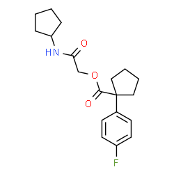 ChemSpider 2D Image | 2-(Cyclopentylamino)-2-oxoethyl 1-(4-fluorophenyl)cyclopentanecarboxylate | C19H24FNO3