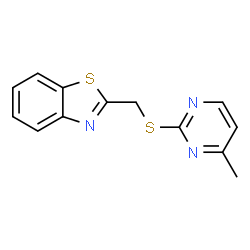 ChemSpider 2D Image | 2-{[(4-Methyl-2-pyrimidinyl)sulfanyl]methyl}-1,3-benzothiazole | C13H11N3S2