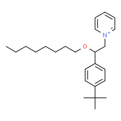 ChemSpider 2D Image | 1-{2-[4-(2-Methyl-2-propanyl)phenyl]-2-(octyloxy)ethyl}pyridinium | C25H38NO
