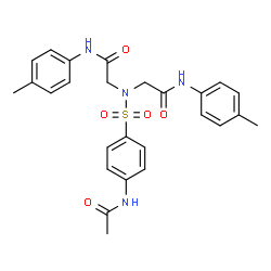 ChemSpider 2D Image | 2,2'-{[(4-Acetamidophenyl)sulfonyl]imino}bis[N-(4-methylphenyl)acetamide] | C26H28N4O5S