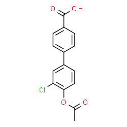 ChemSpider 2D Image | 4'-Acetoxy-3'-chloro-4-biphenylcarboxylic acid | C15H11ClO4