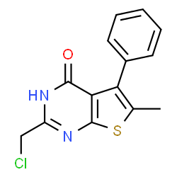 ChemSpider 2D Image | 2-Chloromethyl-6-methyl-5-phenyl-3H-thieno[2,3-d]pyrimidin-4-one | C14H11ClN2OS