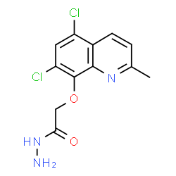 ChemSpider 2D Image | 2-[(5,7-Dichloro-2-methyl-8-quinolinyl)oxy]acetohydrazide | C12H11Cl2N3O2
