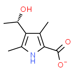 ChemSpider 2D Image | 4-[(1S)-1-Hydroxyethyl]-3,5-dimethyl-1H-pyrrole-2-carboxylate | C9H12NO3