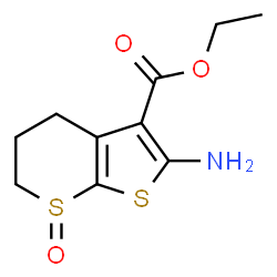 ChemSpider 2D Image | Ethyl 2-amino-5,6-dihydro-4H-thieno[2,3-b]thiopyran-3-carboxylate 7-oxide | C10H13NO3S2