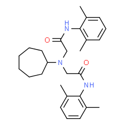 ChemSpider 2D Image | 2,2'-(Cycloheptylimino)bis[N-(2,6-dimethylphenyl)acetamide] | C27H37N3O2