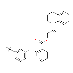 ChemSpider 2D Image | 2-(3,4-Dihydro-1(2H)-quinolinyl)-2-oxoethyl 2-{[3-(trifluoromethyl)phenyl]amino}nicotinate | C24H20F3N3O3