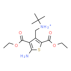 ChemSpider 2D Image | N-{[5-Amino-2,4-bis(ethoxycarbonyl)-3-thienyl]methyl}-2-methyl-2-propanaminium | C15H25N2O4S