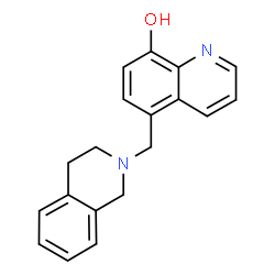 ChemSpider 2D Image | 5-(3,4-Dihydro-2(1H)-isoquinolinylmethyl)-8-quinolinol | C19H18N2O