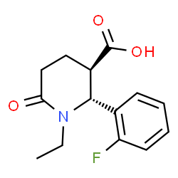 ChemSpider 2D Image | (2R,3R)-1-Ethyl-2-(2-fluorophenyl)-6-oxo-3-piperidinecarboxylic acid | C14H16FNO3