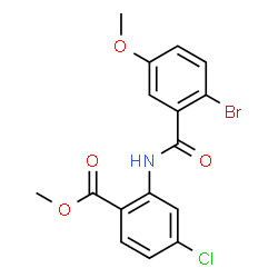 ChemSpider 2D Image | Methyl 2-[(2-bromo-5-methoxybenzoyl)amino]-4-chlorobenzoate | C16H13BrClNO4