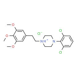 ChemSpider 2D Image | 4-(2,6-Dichlorophenyl)-1-[2-(3,4,5-trimethoxyphenyl)ethyl]piperazin-1-ium chloride | C21H27Cl3N2O3