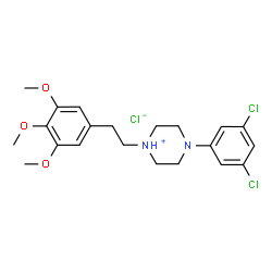 ChemSpider 2D Image | 4-(3,5-Dichlorophenyl)-1-[2-(3,4,5-trimethoxyphenyl)ethyl]piperazin-1-ium chloride | C21H27Cl3N2O3