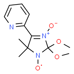 ChemSpider 2D Image | [2,2-Dimethoxy-5,5-dimethyl-3-oxido-4-(2-pyridinyl)-2,5-dihydro-1H-imidazol-1-yl]oxidanyl | C12H16N3O4