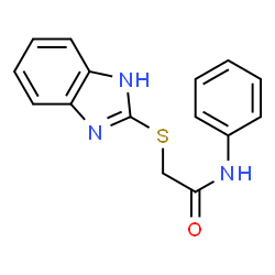 ChemSpider 2D Image | 2-(1H-Benzimidazol-2-ylsulfanyl)-N-phenylacetamide | C15H13N3OS