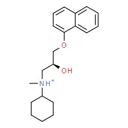 ChemSpider 2D Image | N-[(2S)-2-Hydroxy-3-(1-naphthyloxy)propyl]-N-methylcyclohexanaminium | C20H28NO2