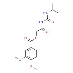 ChemSpider 2D Image | 2-[(Isopropylcarbamoyl)amino]-2-oxoethyl 3,4-dimethoxybenzoate | C15H20N2O6