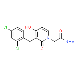 ChemSpider 2D Image | 2-[3-(2,4-Dichlorobenzyl)-4-hydroxy-2-oxo-1(2H)-pyridinyl]acetamide | C14H12Cl2N2O3